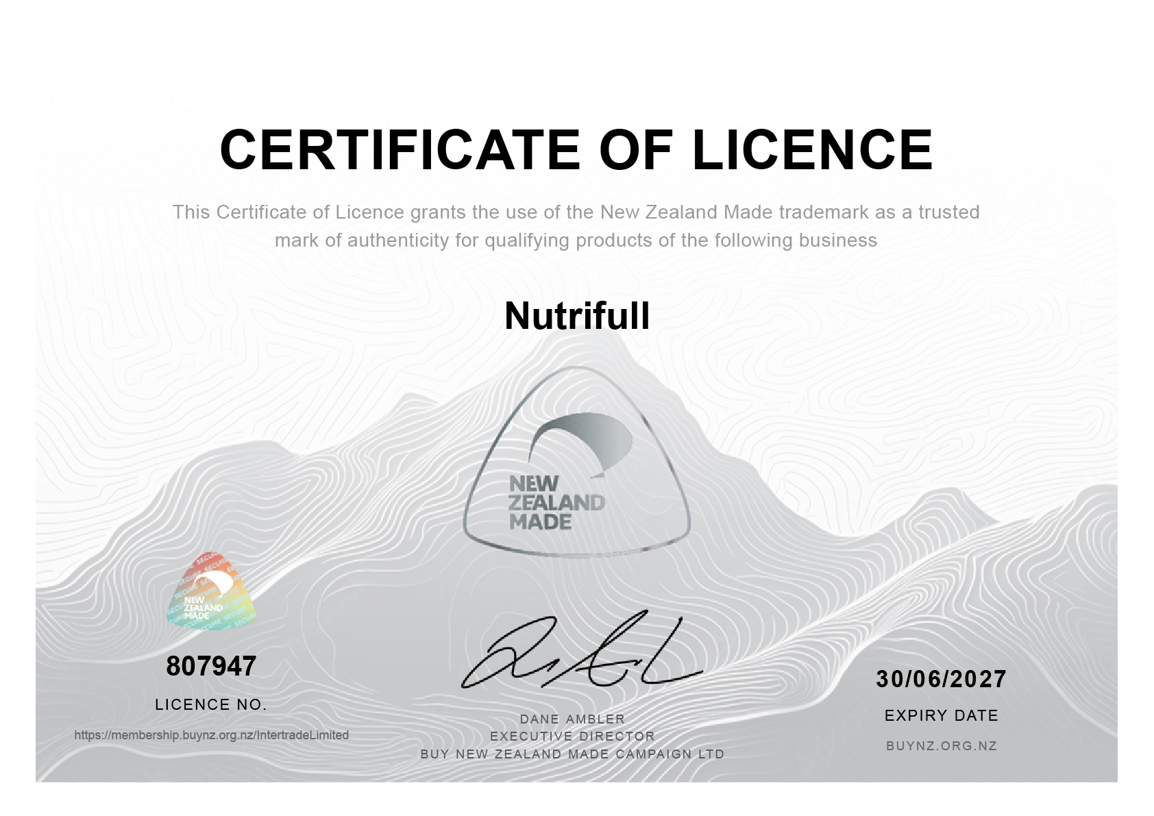 Certificate of Origin